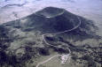 Aerial view of a volcano