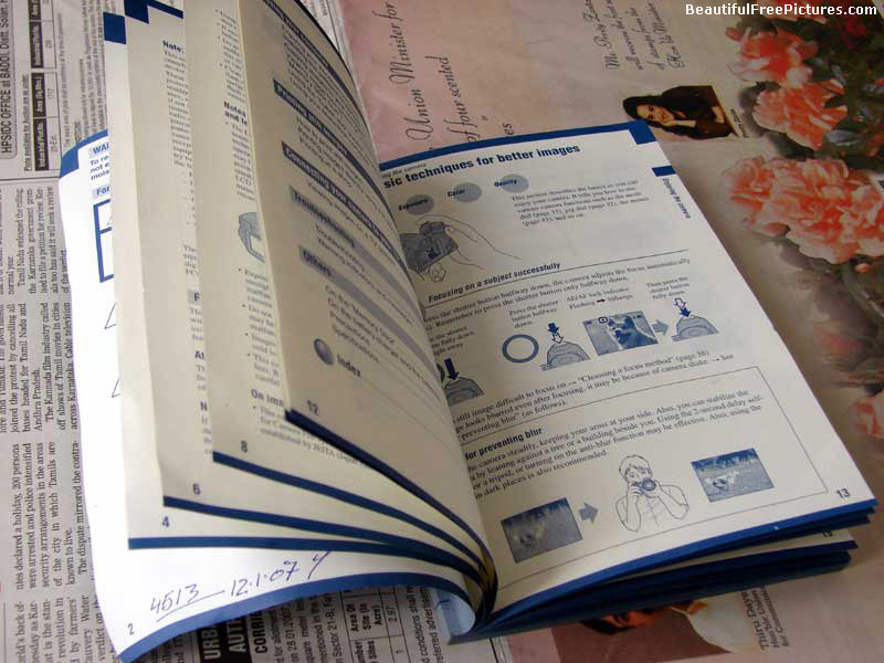 picture of an instructions booklet