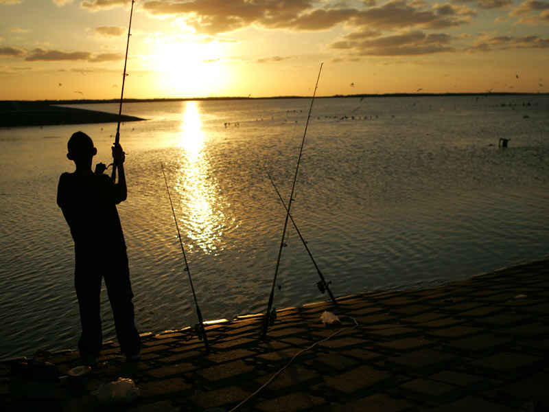 pictures of Fishing at sunset